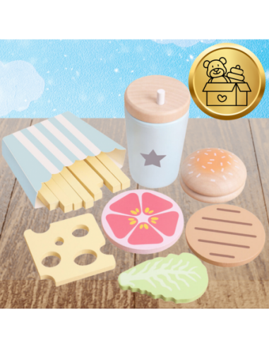 Drewniany Duży Zestaw Hamburger dla...