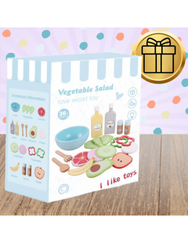 Drewniany Zestaw Warzyw Miska widelce...