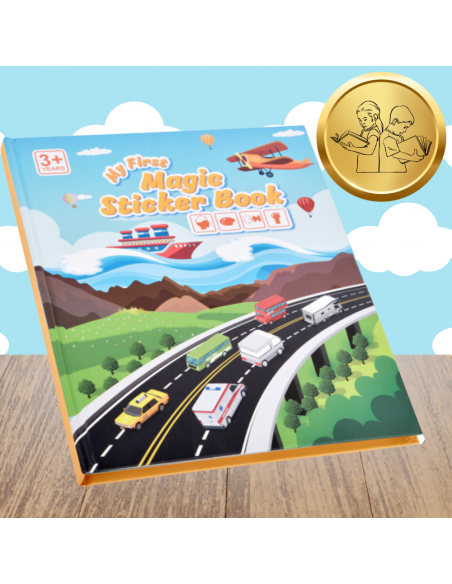 Książeczka z Naklejkami Pojazdami Sensoryczna Dla Dzieci Edukacyjna Drogi