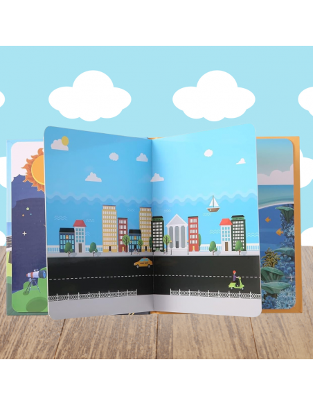 Książeczka z Naklejkami Pojazdami Sensoryczna Dla Dzieci Edukacyjna Drogi