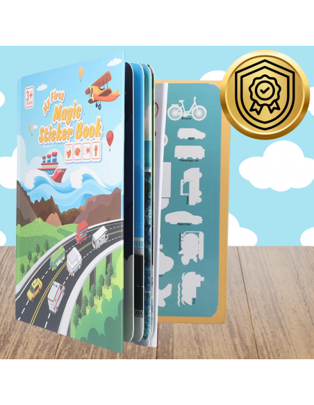 Książeczka z Naklejkami Pojazdami Sensoryczna Dla Dzieci Edukacyjna Drogi