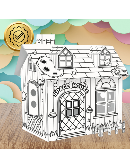 DOMEK SKŁADANY DLA DZIECI DO MALOWANIA KOLOROWANIA KREATYWNA ZABAWA PISAKI