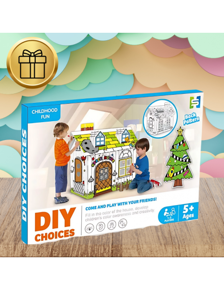 DOMEK SKŁADANY DLA DZIECI DO MALOWANIA KOLOROWANIA KREATYWNA ZABAWA PISAKI