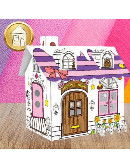 DOMEK SKŁADANY DLA DZIECI DO MALOWANIA KOLOROWANIA KREATYWNA ZABAWA PISAKI