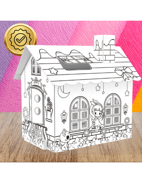 DOMEK SKŁADANY DLA DZIECI DO MALOWANIA KOLOROWANIA KREATYWNA ZABAWA PISAKI