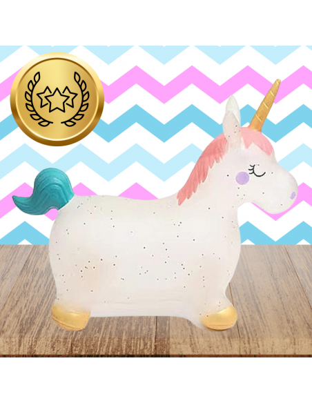 SKOCZEK DLA DZIECI DO SKAKANIA GUMOWY Z POMPKĄ JEDNOROŻEC