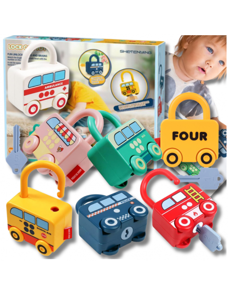 GRA EDUKACYJNA ŁAMIGŁÓWKA SAMOCHODZIKI KLOCKI KŁÓDKI ZABAWKA SENSORYCZNA MONTESSORI