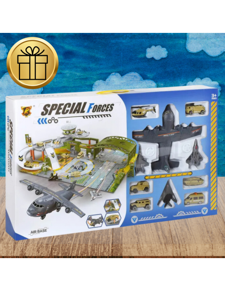 LOTNISKO BAZA WOJSKOWA ZESTAW XL ZABAWKA DLA DZIECI SAMOLOTY POJAZDY HANGAR