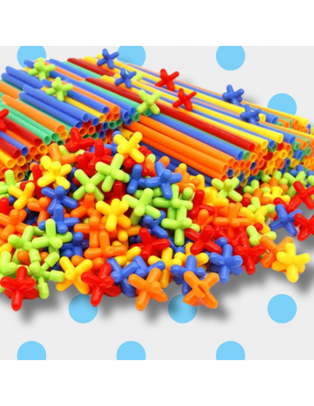 ZESTAW KLOCKÓW KONSTRUKCYJNYCH 800 ELEMENTÓW KREATYWNE SŁOMKI DLA DZIECI