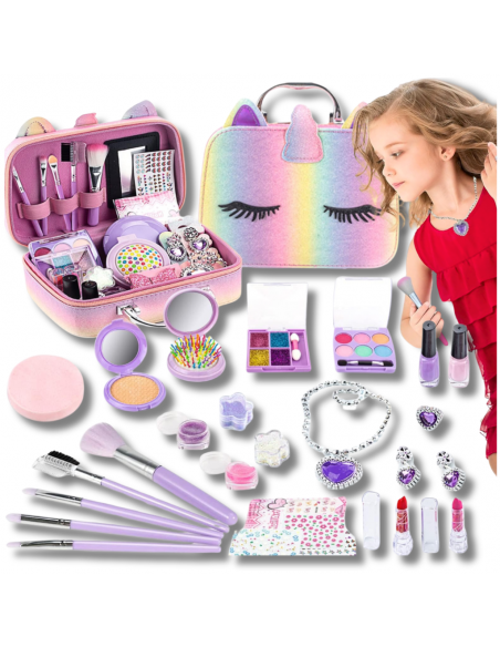 ZESTAW KOSMETYKÓW DLA DZIECI DO MAKIJAŻU MALOWANIA KUFEREK DLA DZIEWCZYNKI