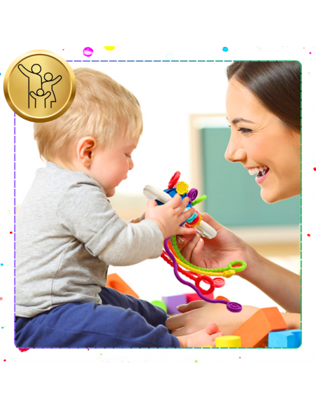 ZABAWKA SENSORYCZNA DLA NIEMOWLAKA 4 w 1 OŚMIORNICA ROZWÓJ ZMYSŁÓW DZIECKA