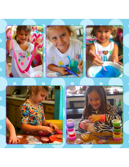 SLIME ZESTAW DLA DZIECI DO TWORZENIA GLUTÓW 28 GOTOWYCH SLIME + AKCESORIA