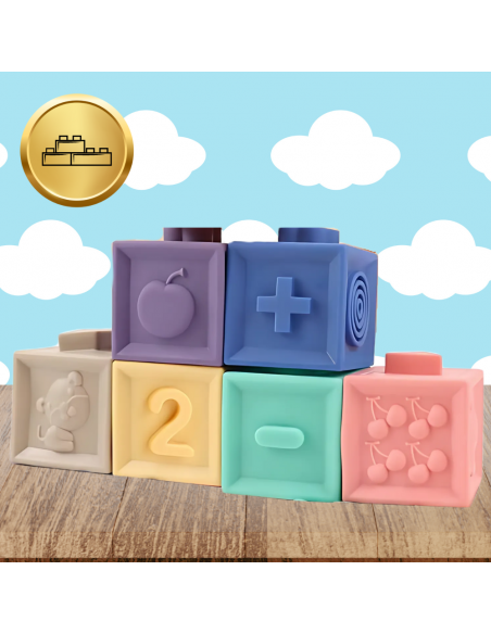 Miękkie kreatywne klocki sensoryczne dla niemowląt dzieci funkcja gryzaka 13 el.