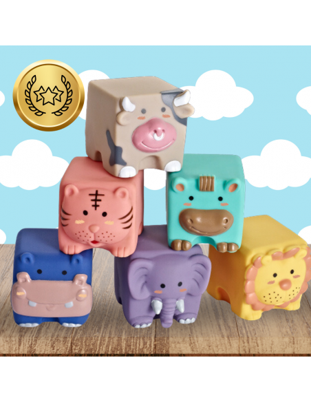 Miękkie kreatywne klocki sensoryczne dla niemowląt dzieci funkcja gryzaka 13 el.