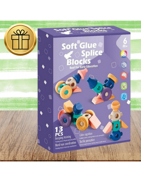 Miękkie kreatywne klocki sensoryczne dla niemowląt dzieci funkcja gryzaka 13 el.