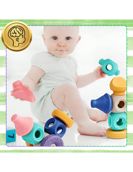 Miękkie kreatywne klocki sensoryczne dla niemowląt dzieci funkcja gryzaka 13 el.