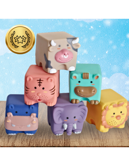 Miękkie kreatywne klocki sensoryczne dla niemowląt dzieci funkcja gryzaka 12 el.