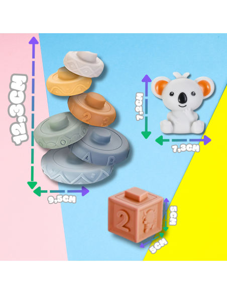 Miękkie kreatywne klocki sensoryczne dla niemowląt dzieci funkcja gryzaka 13 el.