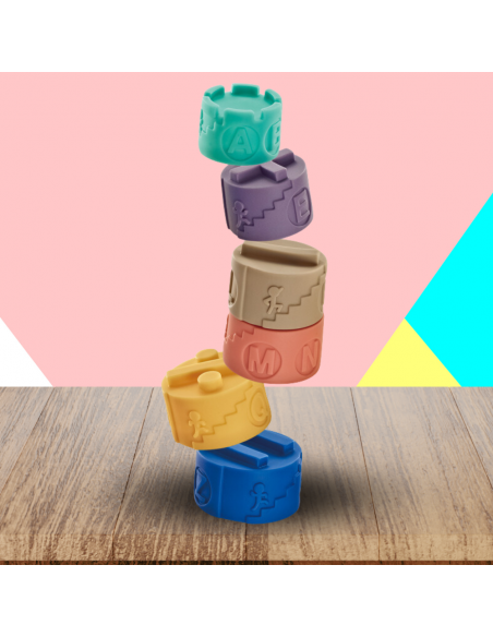 Miękkie kreatywne klocki sensoryczne dla niemowląt dzieci funkcja gryzaka 27 el.