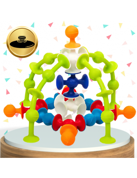 SILIKONOWE KLOCKI KONSTRUKCYJNE Z PRZYSSAWKAMI 48 EL DLA DZIECI EDUKACYJNE