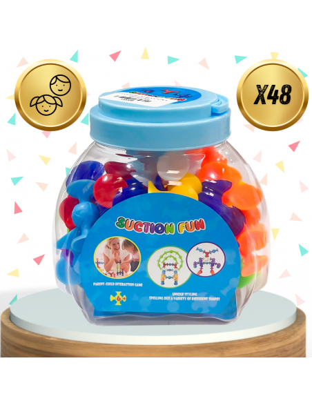 SILIKONOWE KLOCKI KONSTRUKCYJNE Z PRZYSSAWKAMI 48 EL DLA DZIECI EDUKACYJNE