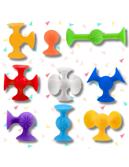 SILIKONOWE KLOCKI KONSTRUKCYJNE Z PRZYSSAWKAMI 48 EL DLA DZIECI EDUKACYJNE