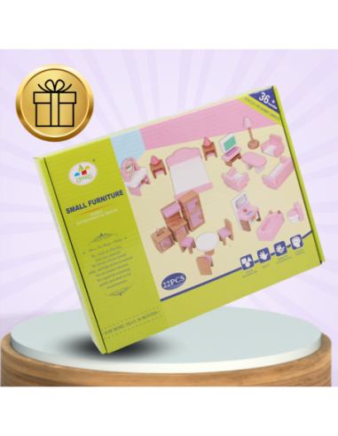 DREWNIANE MEBELKI DLA LALEK 22 EL...