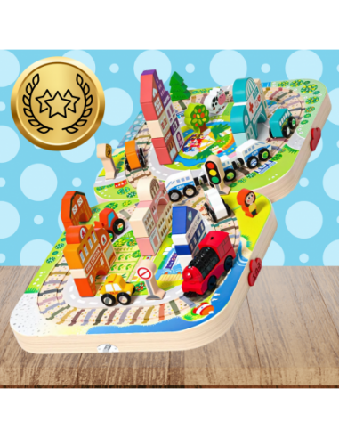 DREWNIANE KLOCKI EDUKACYJNE MIASTO...