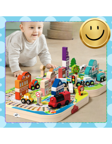 DREWNIANE KLOCKI EDUKACYJNE MIASTO...