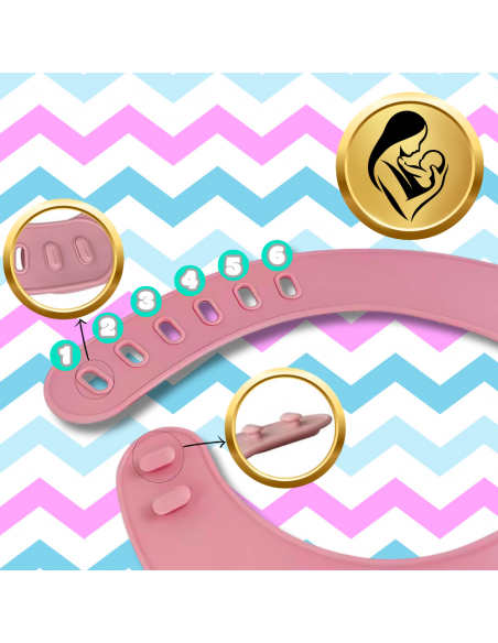 Śliniak dla Dzieci Silikonowy z Kieszonką Wodoodporny NICEkids różowy