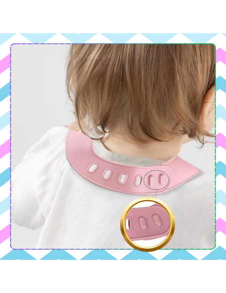 Śliniak dla Dzieci Silikonowy z Kieszonką Wodoodporny NICEkids różowy