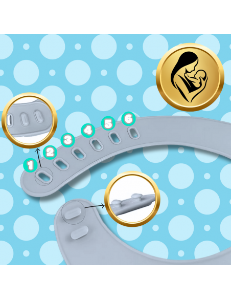 Śliniak dla Dzieci Silikonowy z Kieszonką Wodoodporny NICEkids niebieski