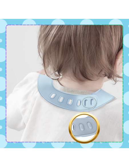 Śliniak dla Dzieci Silikonowy z Kieszonką Wodoodporny NICEkids niebieski