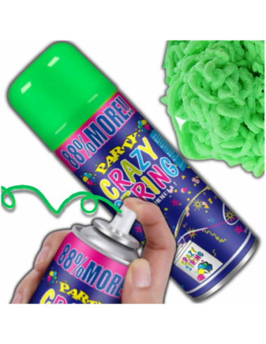 SERPENTYNA KONFETTI W SPRAYU NEON NA URODZINY IMPREZĘ ZIELONY 250 ML