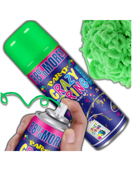 SERPENTYNA KONFETTI W SPRAYU NEON NA URODZINY IMPREZĘ ZIELONY 250 ML