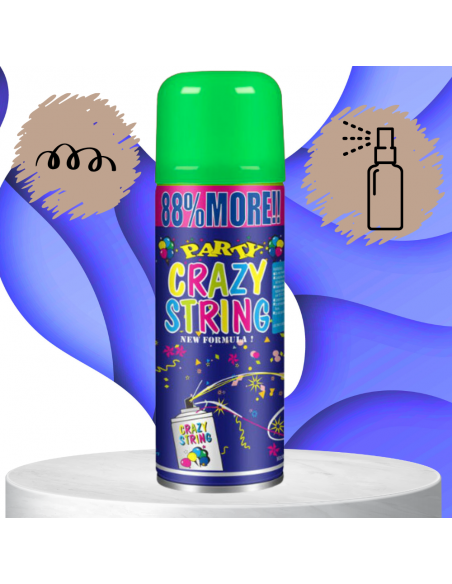 SERPENTYNA KONFETTI W SPRAYU NEON NA URODZINY IMPREZĘ ZIELONY 250 ML