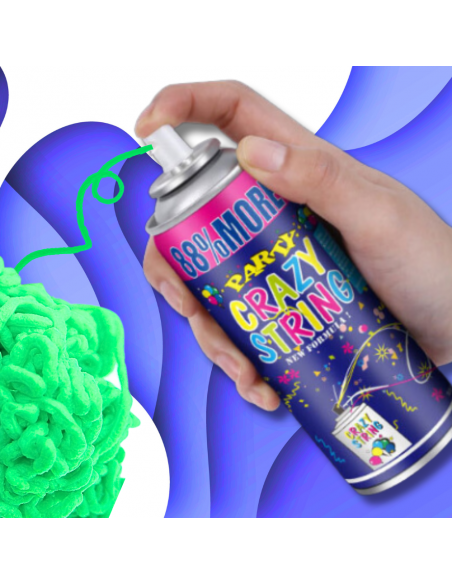SERPENTYNA KONFETTI W SPRAYU NEON NA URODZINY IMPREZĘ ZIELONY 250 ML