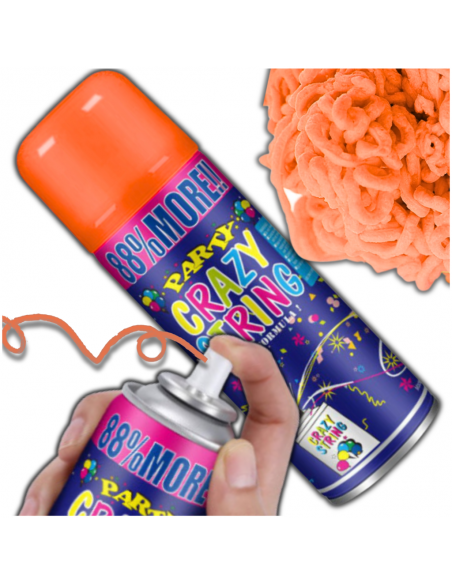 SERPENTYNA KONFETTI W SPRAYU NEON NA URODZINY IMPREZĘ POMARAŃCZOWY 250 ML