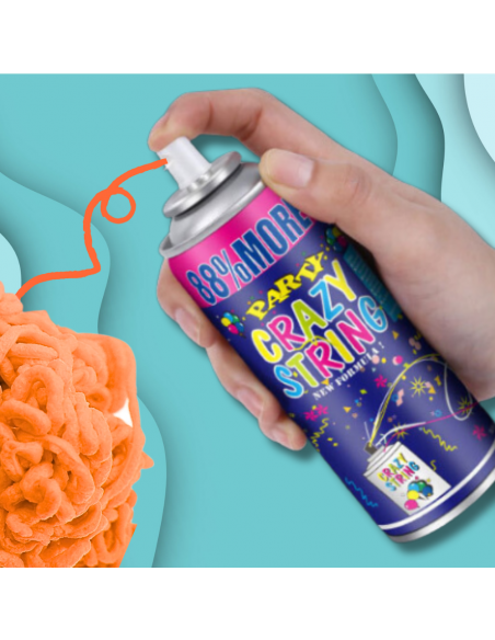 SERPENTYNA KONFETTI W SPRAYU NEON NA URODZINY IMPREZĘ POMARAŃCZOWY 250 ML