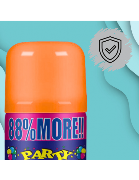 SERPENTYNA KONFETTI W SPRAYU NEON NA URODZINY IMPREZĘ POMARAŃCZOWY 250 ML
