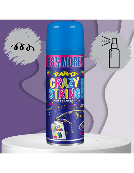 SERPENTYNA KONFETTI W SPRAYU NEON NA URODZINY IMPREZĘ NIEBIESKI 250 ML