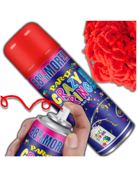 SERPENTYNA KONFETTI W SPRAYU NEON NA URODZINY IMPREZĘ CZERWONA 250 ML