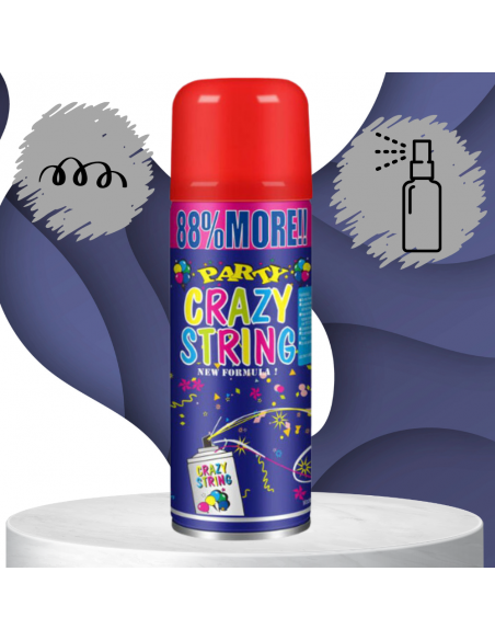 SERPENTYNA KONFETTI W SPRAYU NEON NA URODZINY IMPREZĘ CZERWONA 250 ML