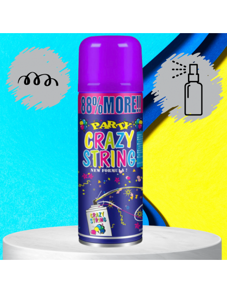 SERPENTYNA KONFETTI W SPRAYU NEON NA URODZINY IMPREZĘ FIOLETOWA 250 ML