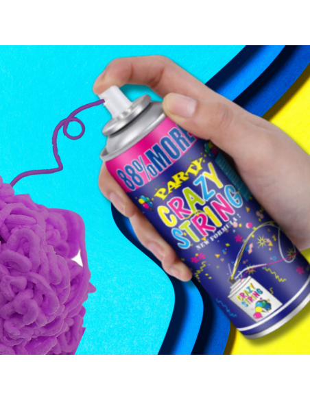 SERPENTYNA KONFETTI W SPRAYU NEON NA URODZINY IMPREZĘ FIOLETOWA 250 ML
