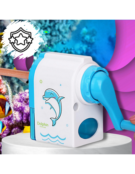 TEMPERÓWKA STRUGACZKA  Z POJEMNIKIEM RĘCZNA NA KORBKĘ NICEKIDS NIEBIESKI DELFIN