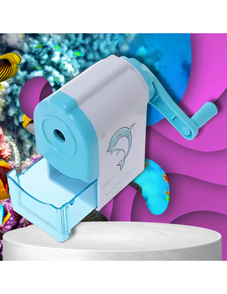 TEMPERÓWKA STRUGACZKA  Z POJEMNIKIEM RĘCZNA NA KORBKĘ NICEKIDS NIEBIESKI DELFIN