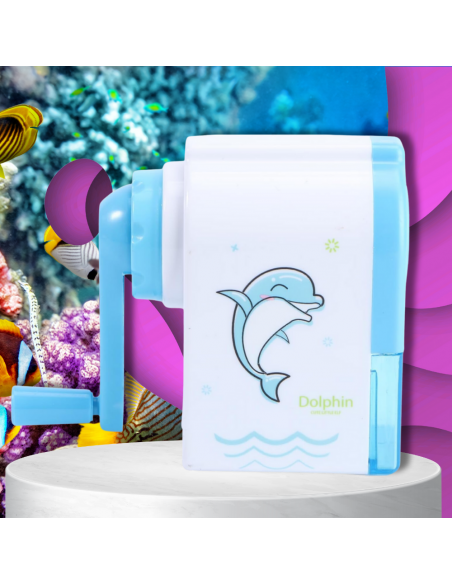 TEMPERÓWKA STRUGACZKA  Z POJEMNIKIEM RĘCZNA NA KORBKĘ NICEKIDS NIEBIESKI DELFIN