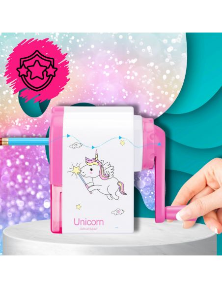 TEMPERÓWKA STRUGACZKA  Z POJEMNIKIEM RĘCZNA NA KORBKĘ NICEKIDS RÓŻOWA JEDNOROŻEC