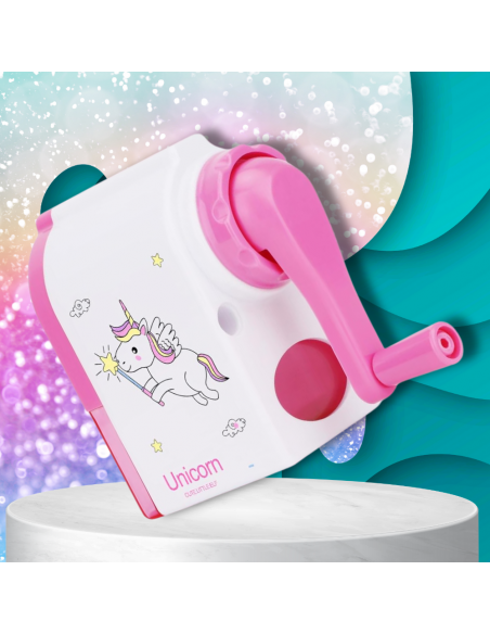 TEMPERÓWKA STRUGACZKA  Z POJEMNIKIEM RĘCZNA NA KORBKĘ NICEKIDS RÓŻOWA JEDNOROŻEC